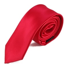 Červená mikrovláknová kravata úzká