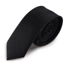 Černá úzká mikrovláknová kravata s decentním vzorkem
