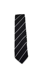 Černá úzká kravata s bílým pruhem
