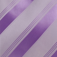 Fialová (šeříková) proužkovaná mikrovláknová kravata