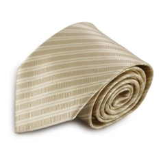 Béžová mikrovláknová kravata s proužky